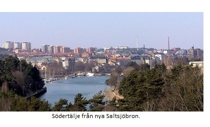 Södertälje från nya Saltsjöbron